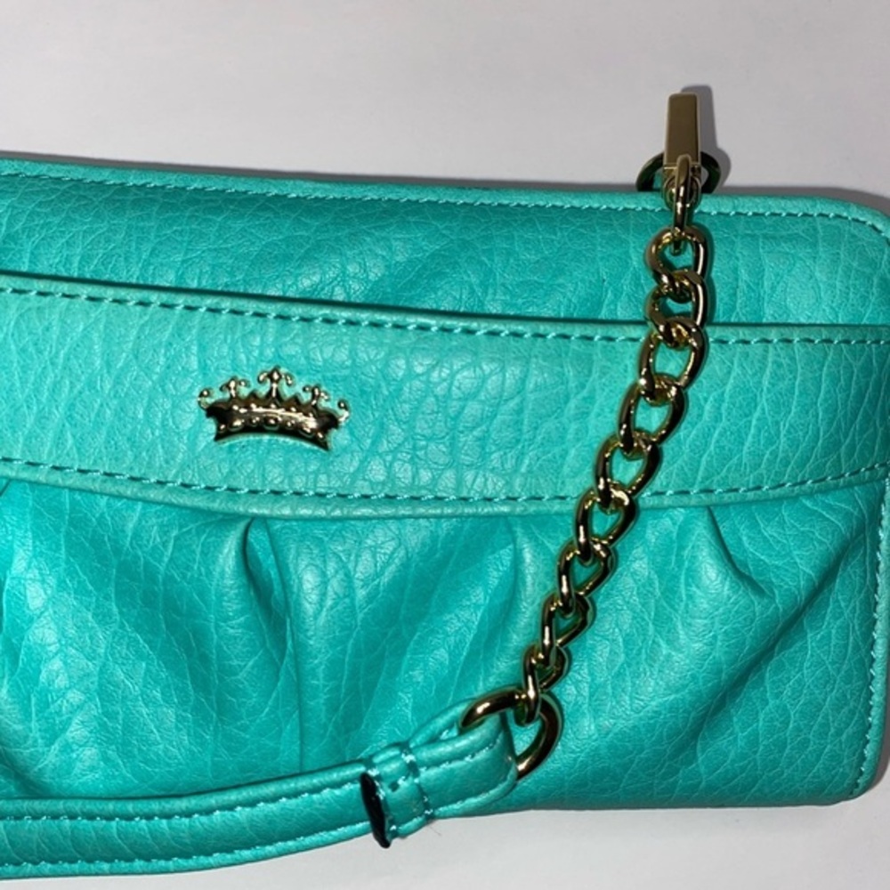 Juicy Couture Teal Crossbody Bag Wallet Phone Case